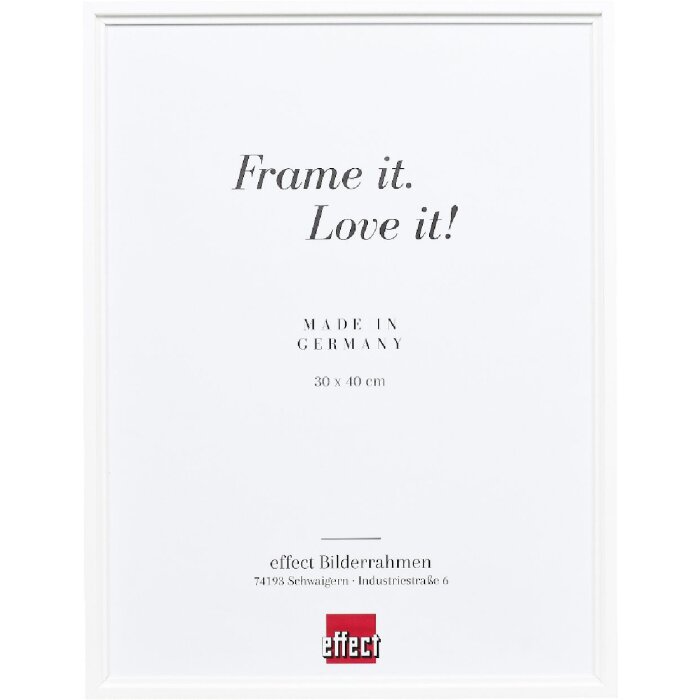 Marco de fotos de madera Effect Profil 69 blanco 9x13 cm con cristal de arte