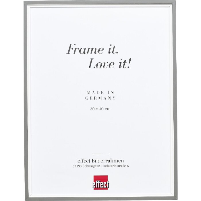 Marco de fotos de madera Effect Profil 69 gris 21x28 cm con vidrio decorativo