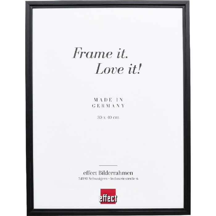 Marco de fotos de madera Effect Profil 69 Negro 24x30 cm con vidrio decorativo