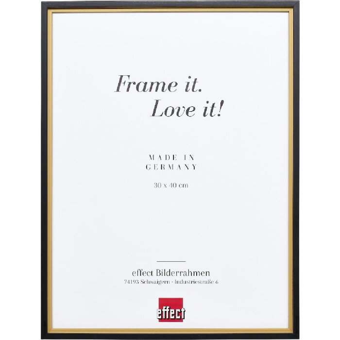 Marco de fotos de madera Effect Profil 69 dorado 35x50 cm con vidrio decorativo