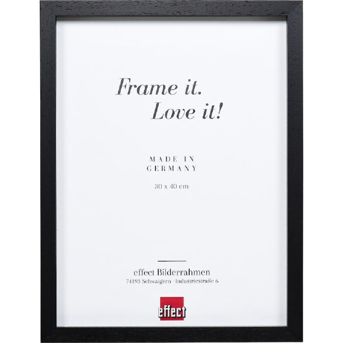 Marco de fotos de madera Effect Profil 74 Negro 40x50 cm Vidrio decorativo