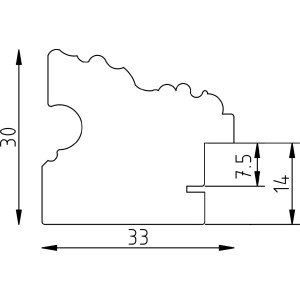 Marco de fotos effect Profil 75 estilo barroco dorado 20x20 cm con vidrio artístico