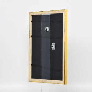 Efecto marco de madera perfil 85 oro 50x50 cm cristal acrílico