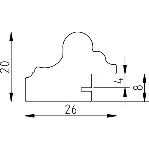 Marco de fotos de madera Effect Profil 86 Barroco 23x70 cm plateado