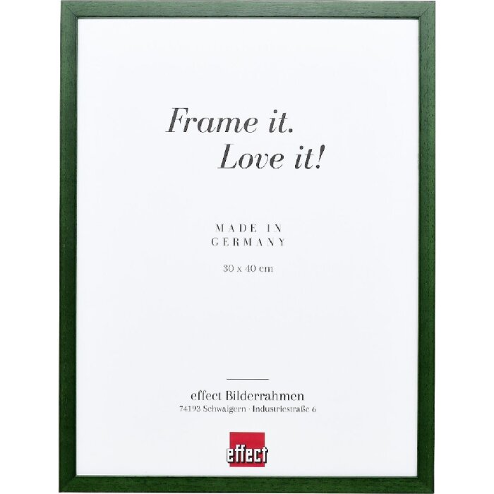 Marco de fotos de madera Effect Profil Top S tannengrün 9x13 cm con vidrio decorativo