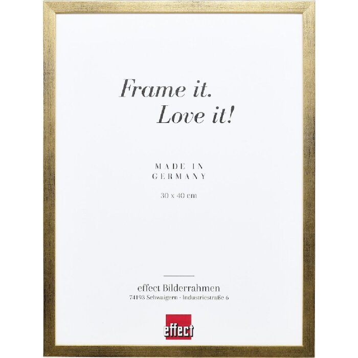 Marco de fotos de madera Profil Top S dorado 25x60 cm con vidrio decorativo