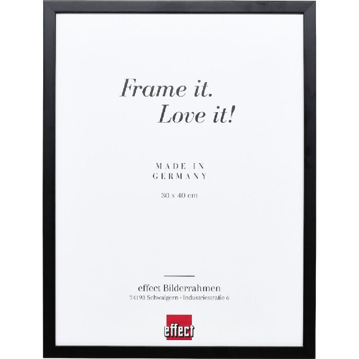 Marco de fotos de madera Profil Top S negro 30x45 cm con cristal decorativo