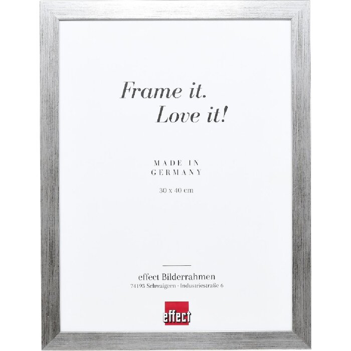 Marco de fotos de madera Profil Top Pro plateado 25x50 cm vidrio decorativo