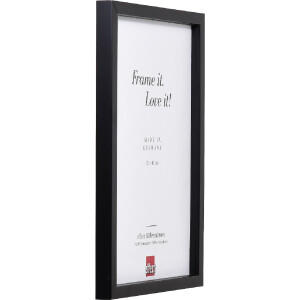 Marco de fotos de madera Profil 58 negro 20x30 cm con cristal transparente y listón de separación