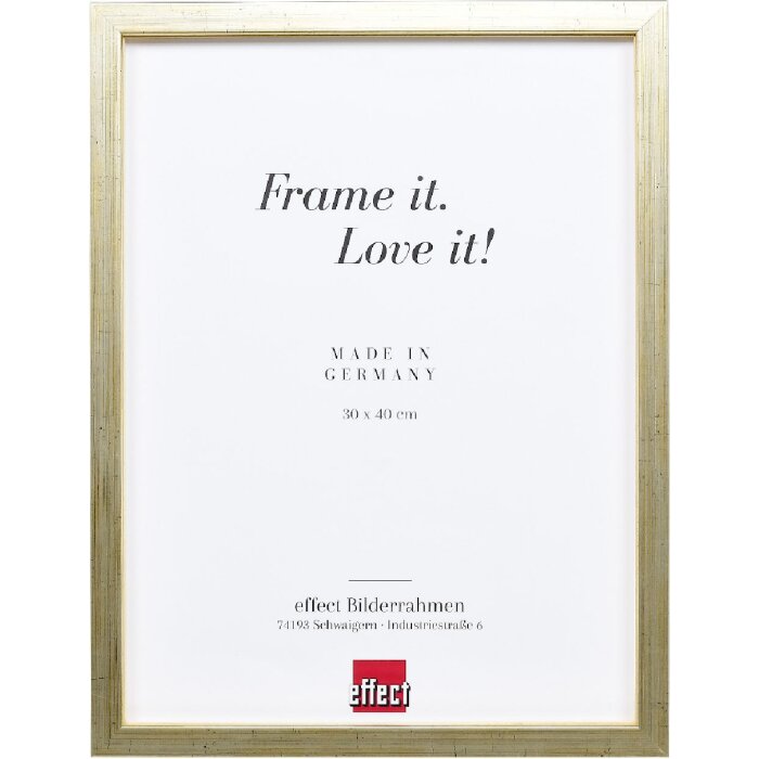 Marco de fotos de madera Effect Profil 58 antiksilber 23x70 cm con cristal transparente y listón de separación