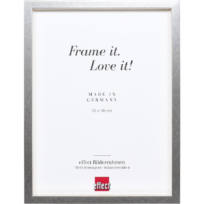 Marco de fotos de madera Profil 58 plata 25x35 cm vidrio transparente y listón de separación