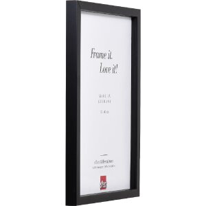 Marco de fotos de madera Effect Profil 58 Negro 35x50 cm con vidrio transparente y listón de separación