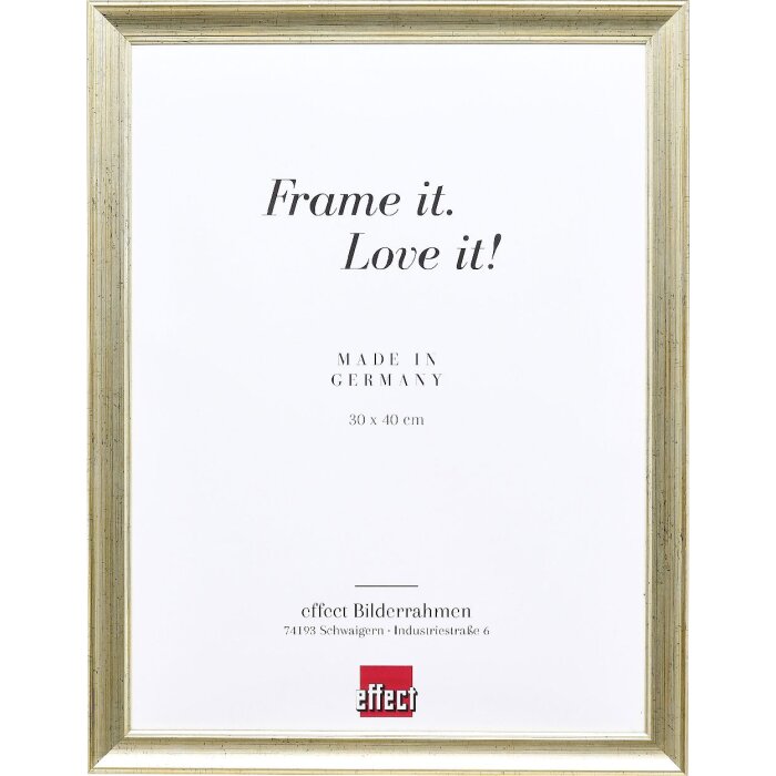 Espejo de pared con marco de madera Effect 41, antiguo plateado, 10x15 cm