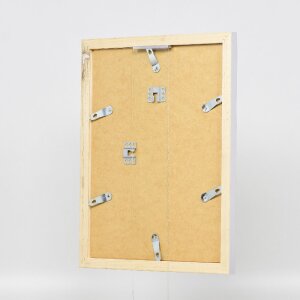 Espejo de pared con perfil de madera 41, espejo plateado, 13x18 cm