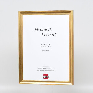 Espejo de pared con marco de madera 41, acabado antiguo dorado, 21x29,7 cm