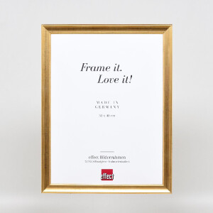 Espejo de pared con marco de madera Profil 41, acabado antiguo dorado, 50x70 cm