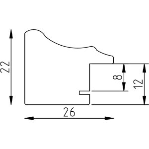 Espejo de pared de madera Effect Profil 41 Plateado 59,4x84,1 cm