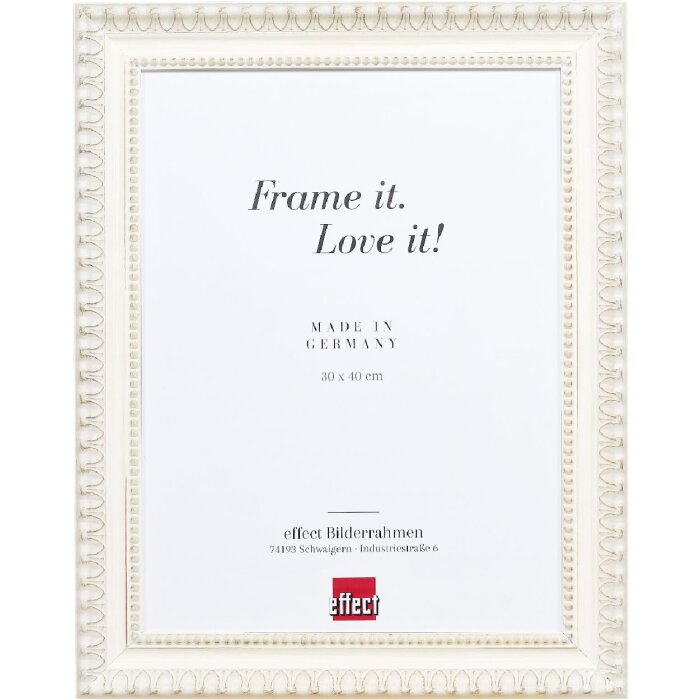 Espejo de pared de madera con perfil 56 blanco 40x50 cm