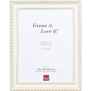 Espejo de pared de madera con perfil 56 blanco 40x50 cm