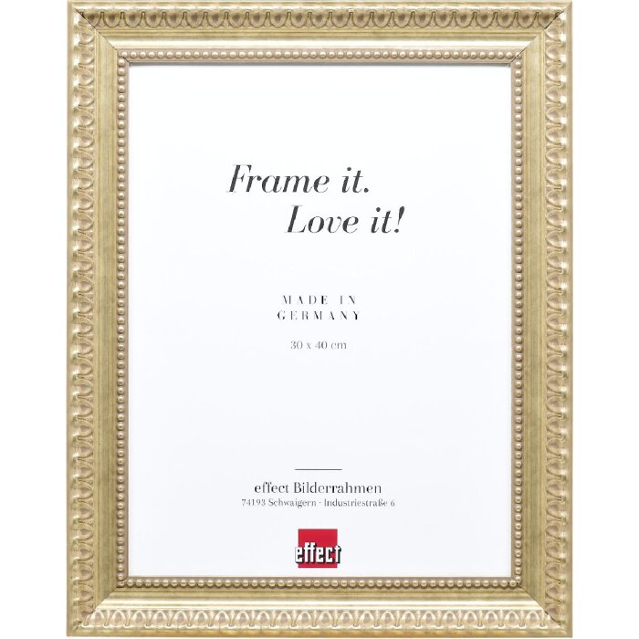 Espejo de madera con marco de perfil 56, acabado antiguo plateado, 50x70 cm