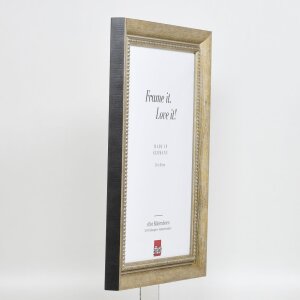 Efecto marco de madera maciza perfil 28 oro 20x20 cm cristal acrílico calidad museo