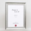 Efecto marco de madera maciza perfil 28 plata 40x50 cm cristal acrílico calidad museo