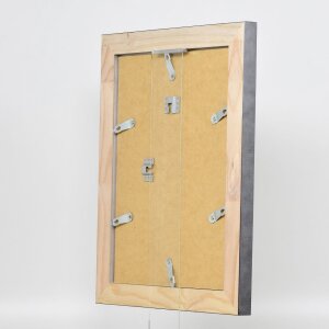 Efecto marco de madera maciza perfil 28 plata 40x60 cm cristal acrílico calidad museo