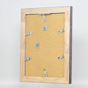 Efecto marco de madera maciza perfil 28 plata 40x60 cm cristal acrílico calidad museo