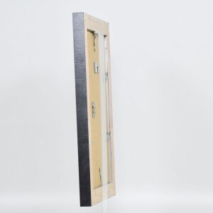 Efecto marco de madera maciza perfil 28 plata 40x60 cm cristal acrílico calidad museo