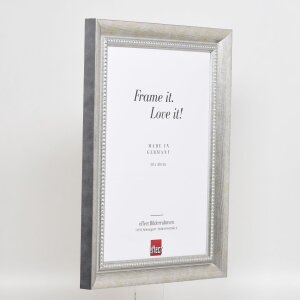 Efecto marco de madera maciza perfil 28 plata 40x60 cm cristal acrílico calidad museo