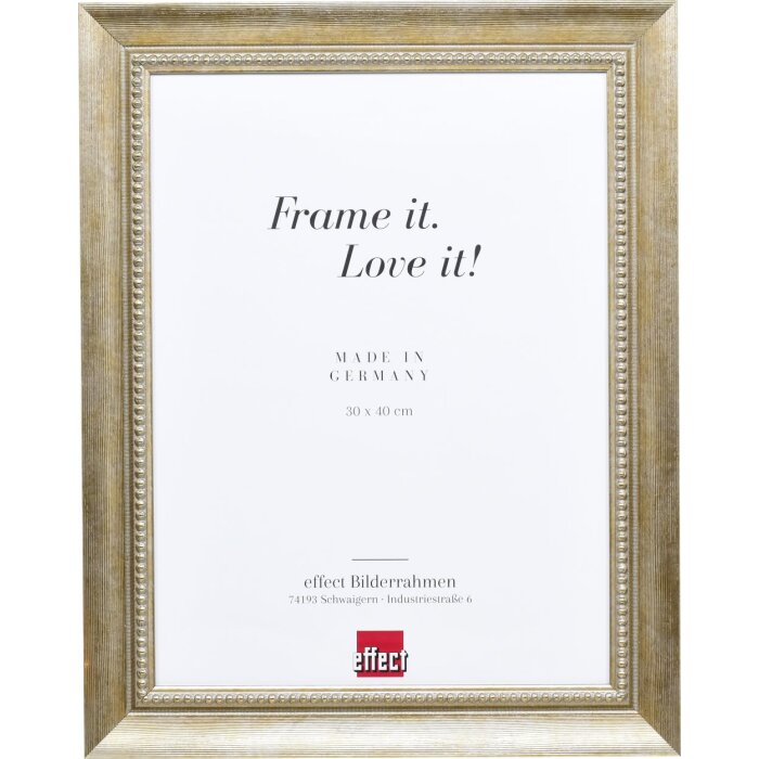 Efecto marco de madera maciza perfil 28 oro 59,4x84,1 cm cristal acrílico calidad museo