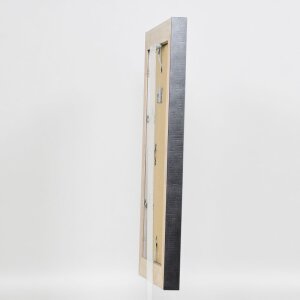 Efecto marco de madera maciza perfil 28 plata 62x93 cm cristal acrílico calidad museo