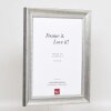 Efecto marco de madera maciza perfil 28 plata 70x70 cm cristal acrílico calidad museo