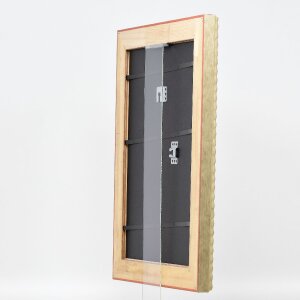 Marco de fotos de madera Efecto Profil 56 50x60 cm Anticuario Plata con Vidrio Museo Acrílico