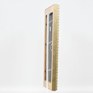 Marco de fotos de madera Efecto Profil 56 50x60 cm Anticuario Plata con Vidrio Museo Acrílico