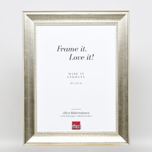 Efecto marco de madera perfil 95 plata 42x59,4 cm cristal acrílico calidad museo