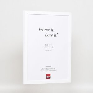 Marco de fotos de madera Effect Top Cube 10x10 cm Blanco con acrílico de museo