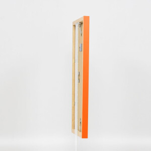 Cubo superior con marco de madera efecto 50x70 cm naranja cristal acrílico calidad museo