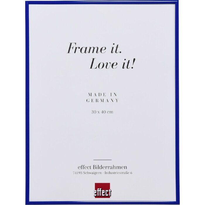 Marco de plástico efecto Art azul 30,5x91,5 cm cristal de museo
