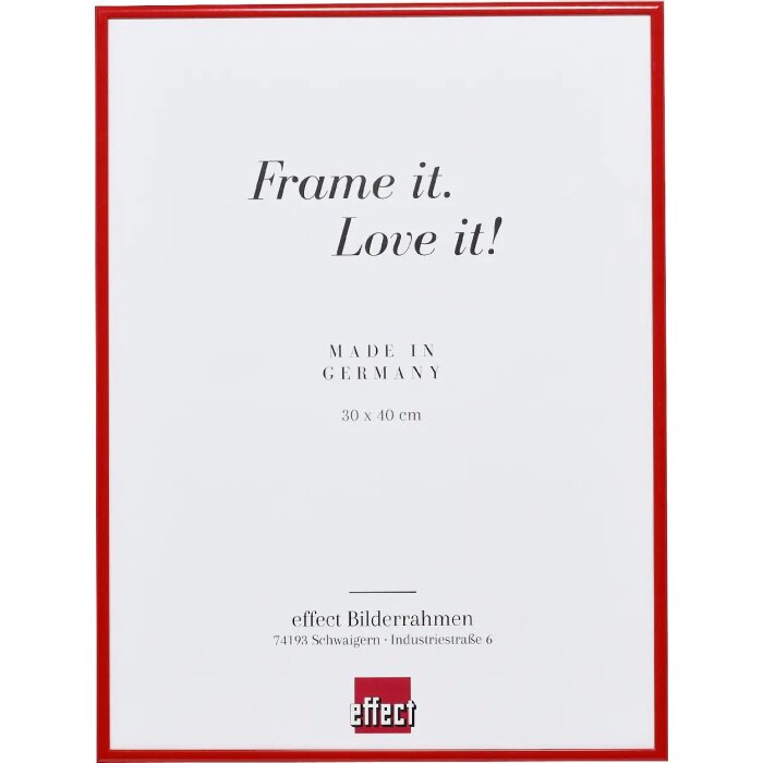 Efecto marco de aluminio Quadro 25x60 cm rojo cristal de museo Perfil MDF