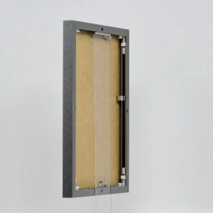 Marco de fotos de aluminio Quadro Efecto 42x59,4 cm antiguo plata con vidrio museo