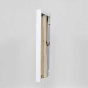 Marco de fotos de aluminio Effect Quadro 45x80 cm blanco con vidrio de museo