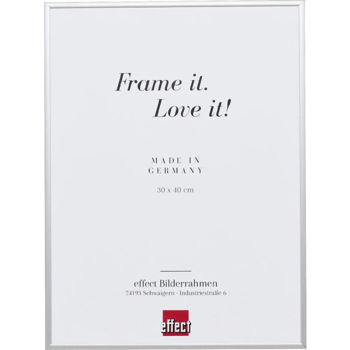 Marco de fotos de aluminio Effect Quadro 50x65 cm plata con vidrio de museo