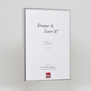 Marco de fotos de aluminio Effect Quadro 50x65 cm, acabado plata brillante, vidrio museo