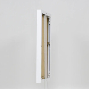 Marco de fotos de aluminio Quadro 60x60 cm blanco con vidrio museo MDF Hohlkammer