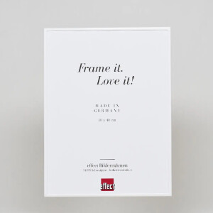 Marco de fotos de aluminio Quadro 60x60 cm blanco con vidrio museo MDF Hohlkammer