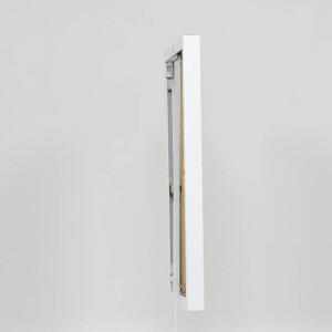 Marco de fotos de aluminio Quadro 60x60 cm blanco con vidrio museo MDF Hohlkammer