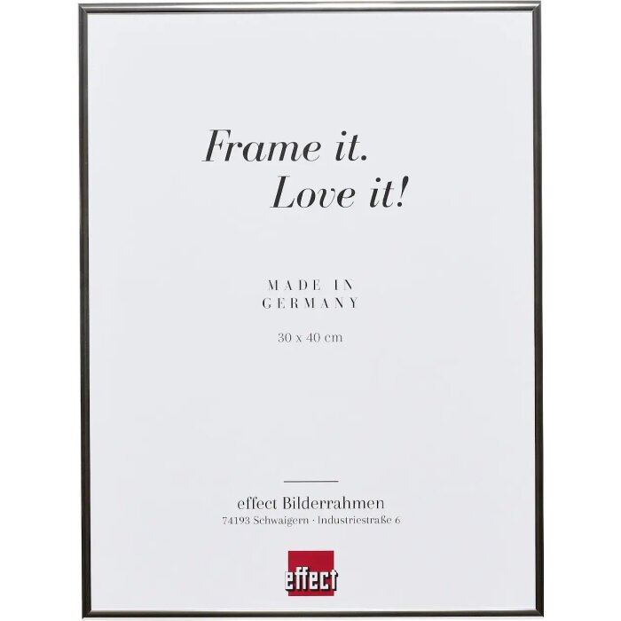 Marco de fotos de aluminio Effect Quadro 59,4x84,1 cm plata alto brillo cristal museo