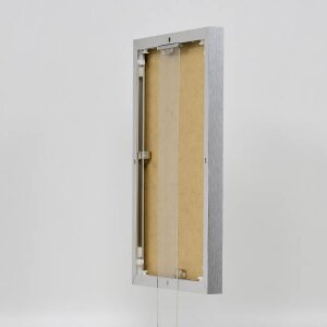 Marco de fotos de aluminio Effect Quadro 59,4x84,1 cm plata alto brillo cristal museo