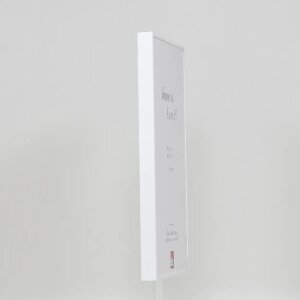 Marco de fotos de aluminio Quadro 62x93 cm blanco con cristal de museo